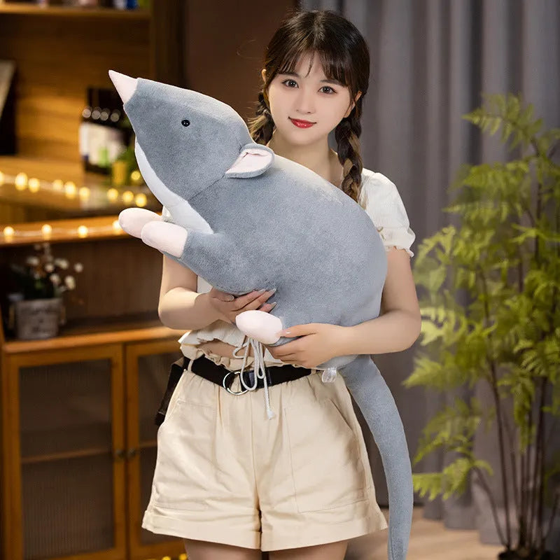 Cartoon mouse doll plush toy in three sizes: small 32cm, medium 50cm, and large 100cm versions