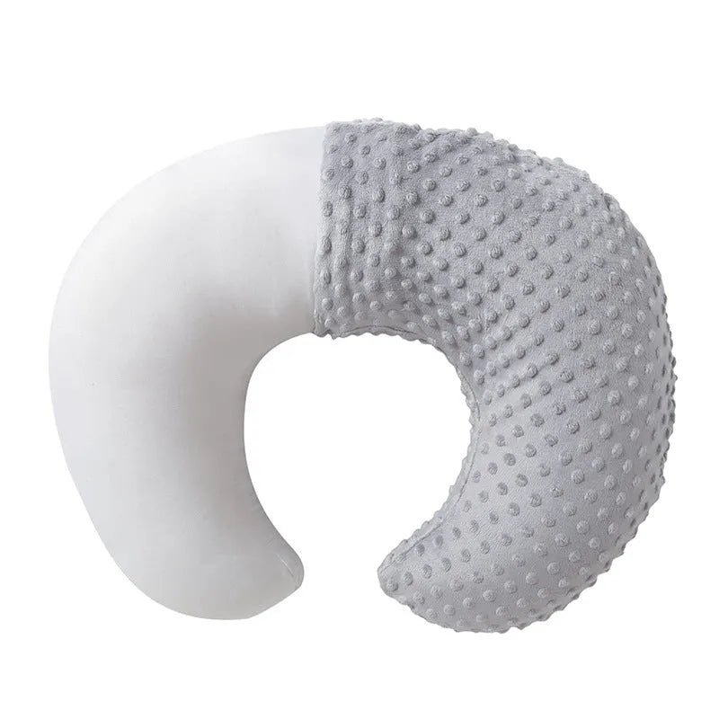 Nursing pillow for breastfeeding with multifunctional milk spill prevention design