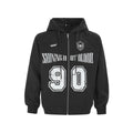 Women's American retro style hooded jacket with letter embroidery in loose casual fit