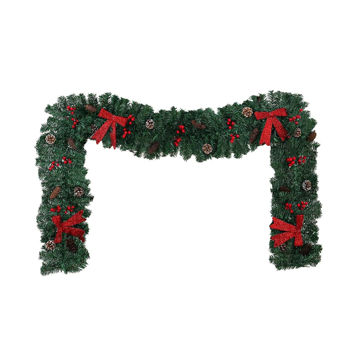 Rattan pine cone bow Christmas decoration with European style design and optional lighting effects