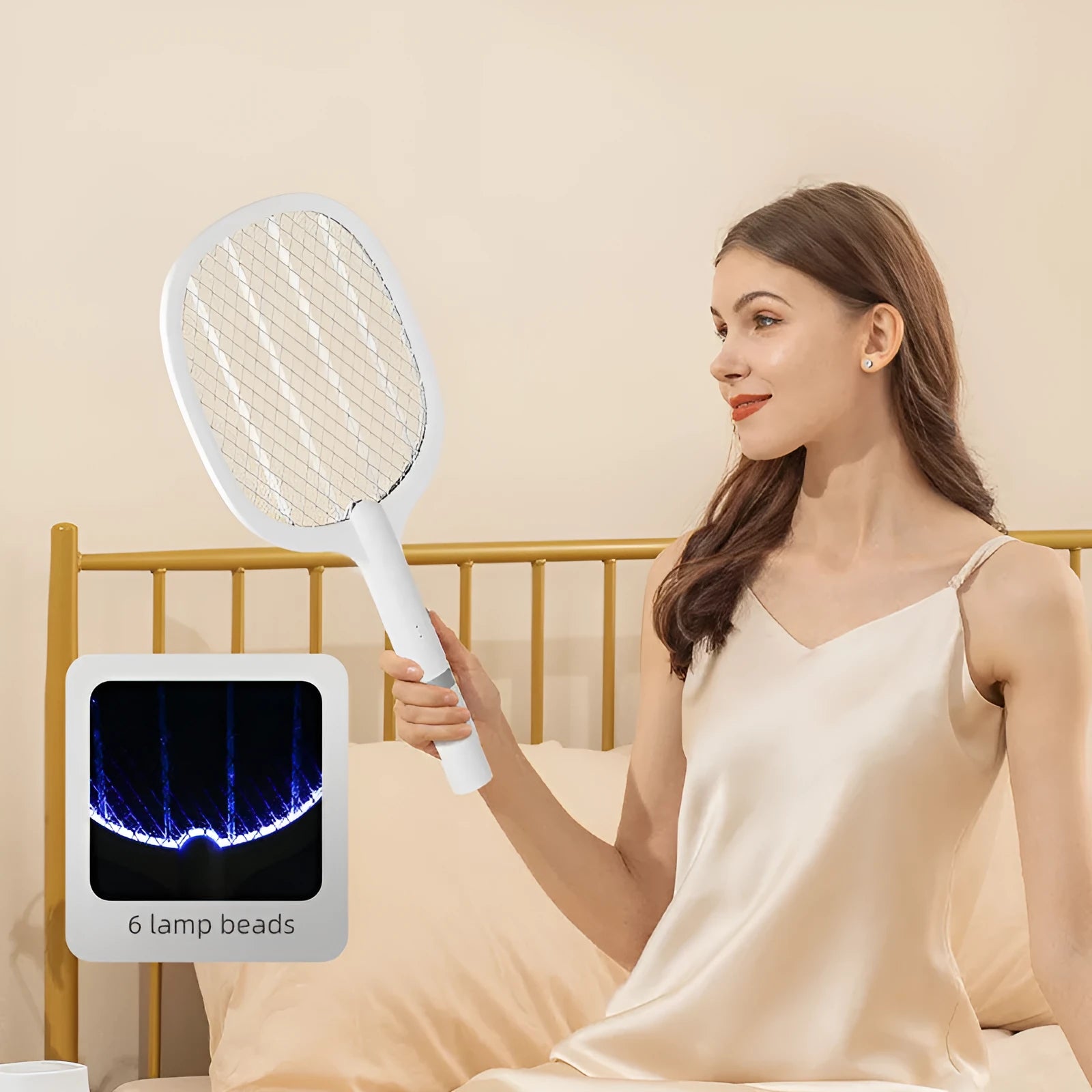 Rechargeable electric mosquito swatter with ABS plastic shell for indoor insect control