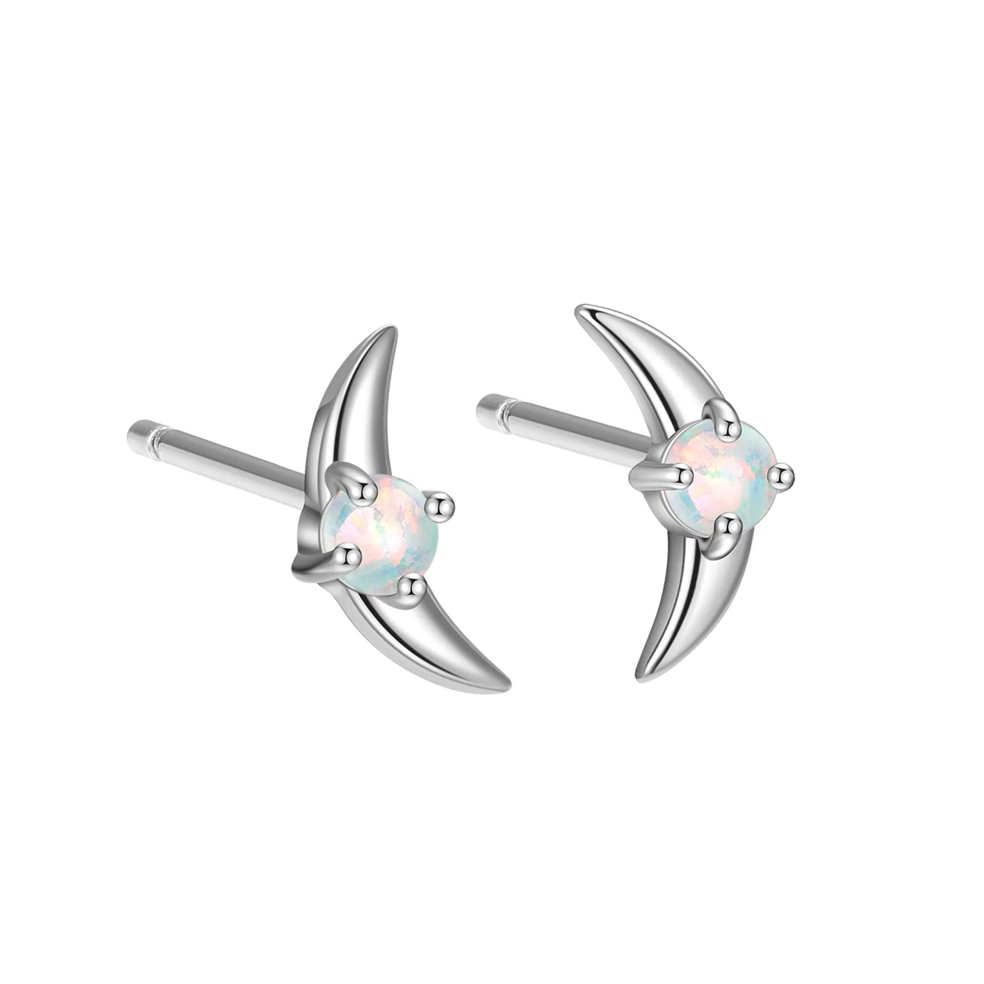 A pair of geometric drop earrings made from 925 silver with a coloured cubic zirconia stone.