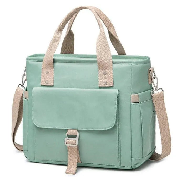 Oxford cloth hiking picnic bag with portable belt and removable shoulder strap in black, green, or pink colour options