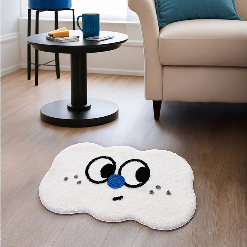 Cartoon clouds pattern bathroom mat in polyester fibre available in five colours and three sizes