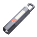 Multifunctional camping lantern rechargeable portable hook flashlight gray ABS 5W with keychain