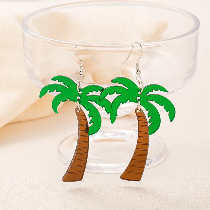 Drop shape acrylic earrings with decorative hook in five colour style options