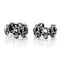 Retro hollow skull design stainless steel ear clips with geometric shape and clip-on mechanism
