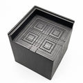 Four black plastic furniture foot mats for increasing bed and sofa height