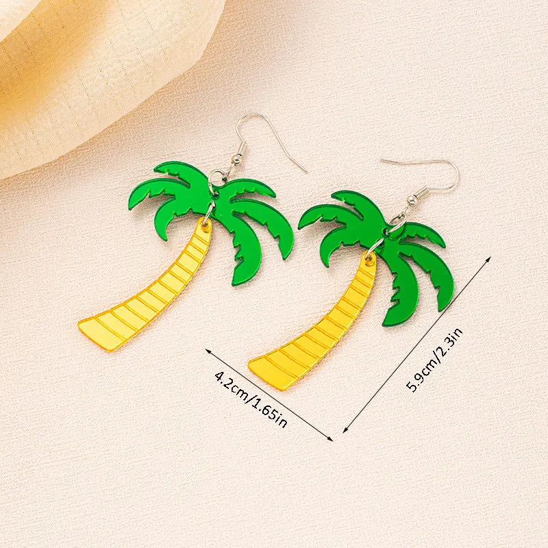 Drop shape acrylic earrings with decorative hook in five colour style options