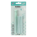 Push type traceless automatic eraser set showing blue, green, pink, and purple units