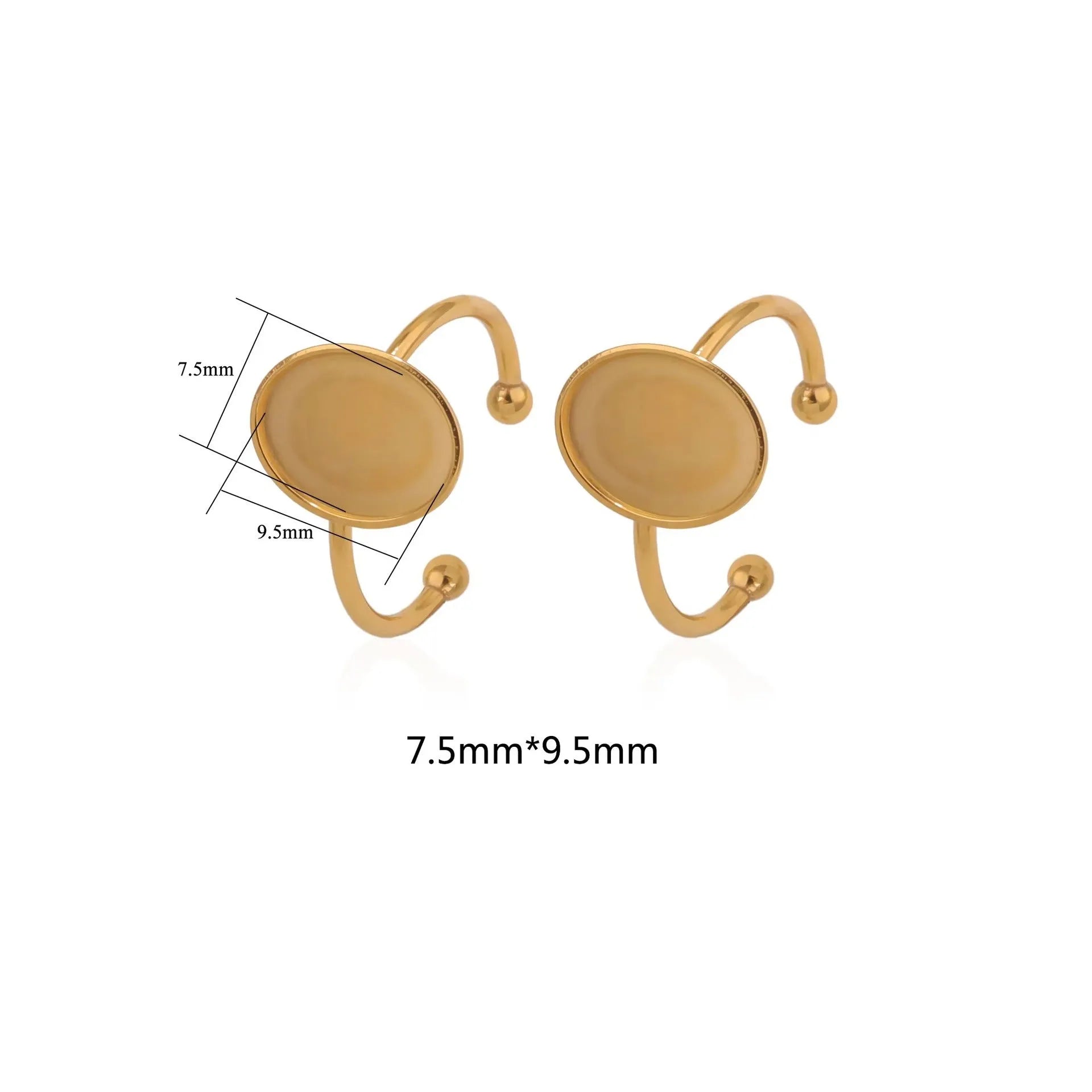 Golden stainless steel ring setting with totem pattern for DIY jewellery making