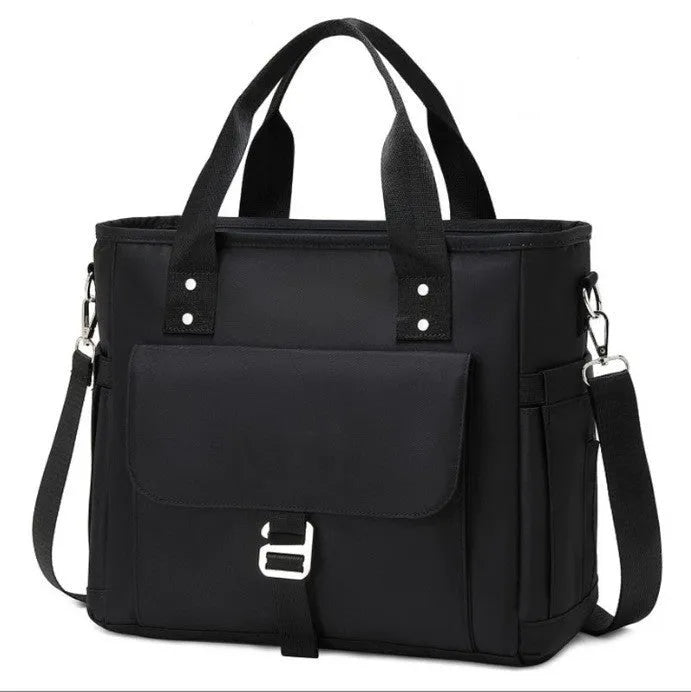 Oxford cloth hiking picnic bag with portable belt and removable shoulder strap in black, green, or pink colour options
