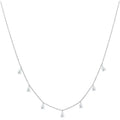 Women's adjustable 925 silver necklace with a drop-shaped artificial zircon pendant on an O-chain.