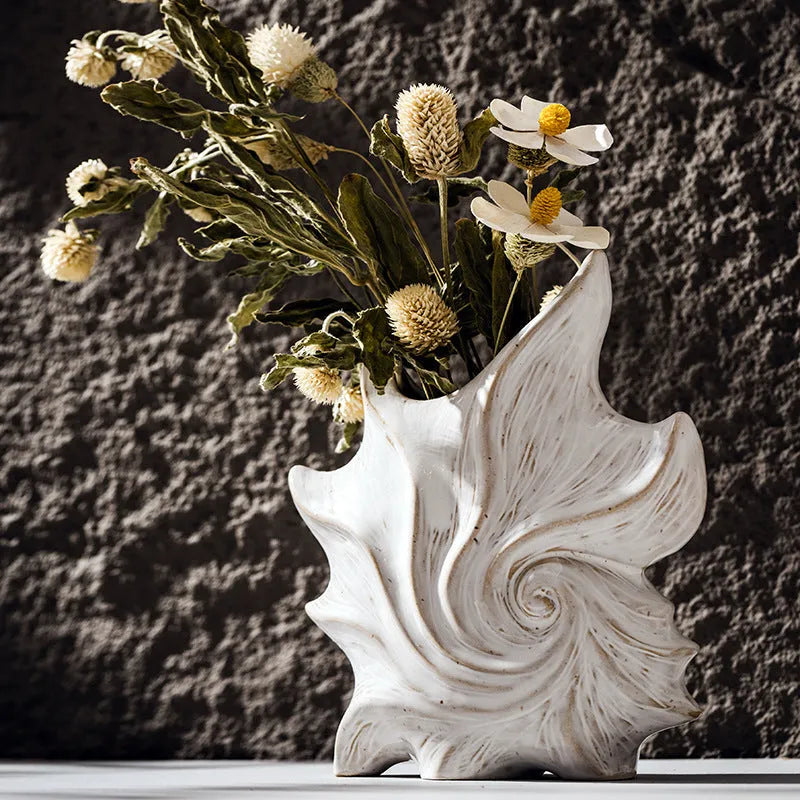 Retro style ceramic vase with coloured glaze finish, shown as a decorative home decor centrepiece.