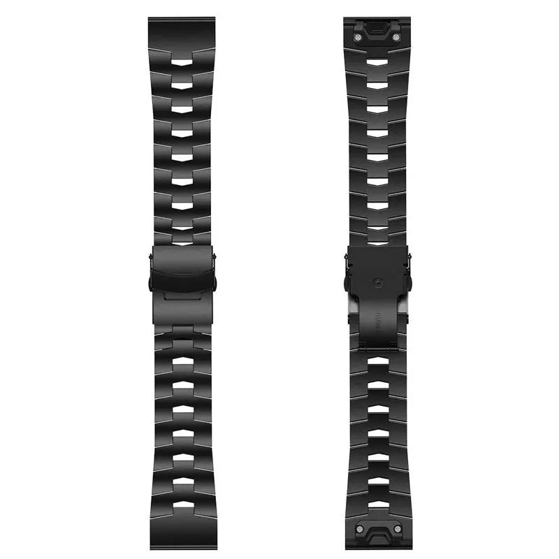 Garmin Fenix and Jiaming series replacement watch strap in black, silver, or titanium colour