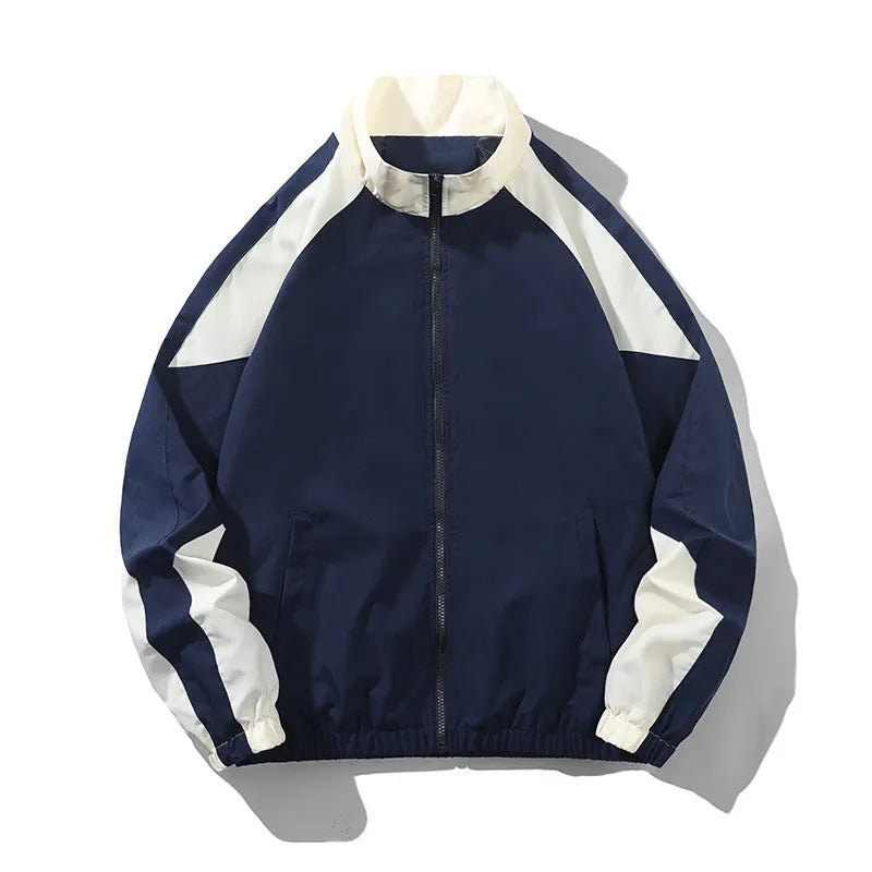 Men's casual jacket with stitching contrast colour pattern and side seam pockets