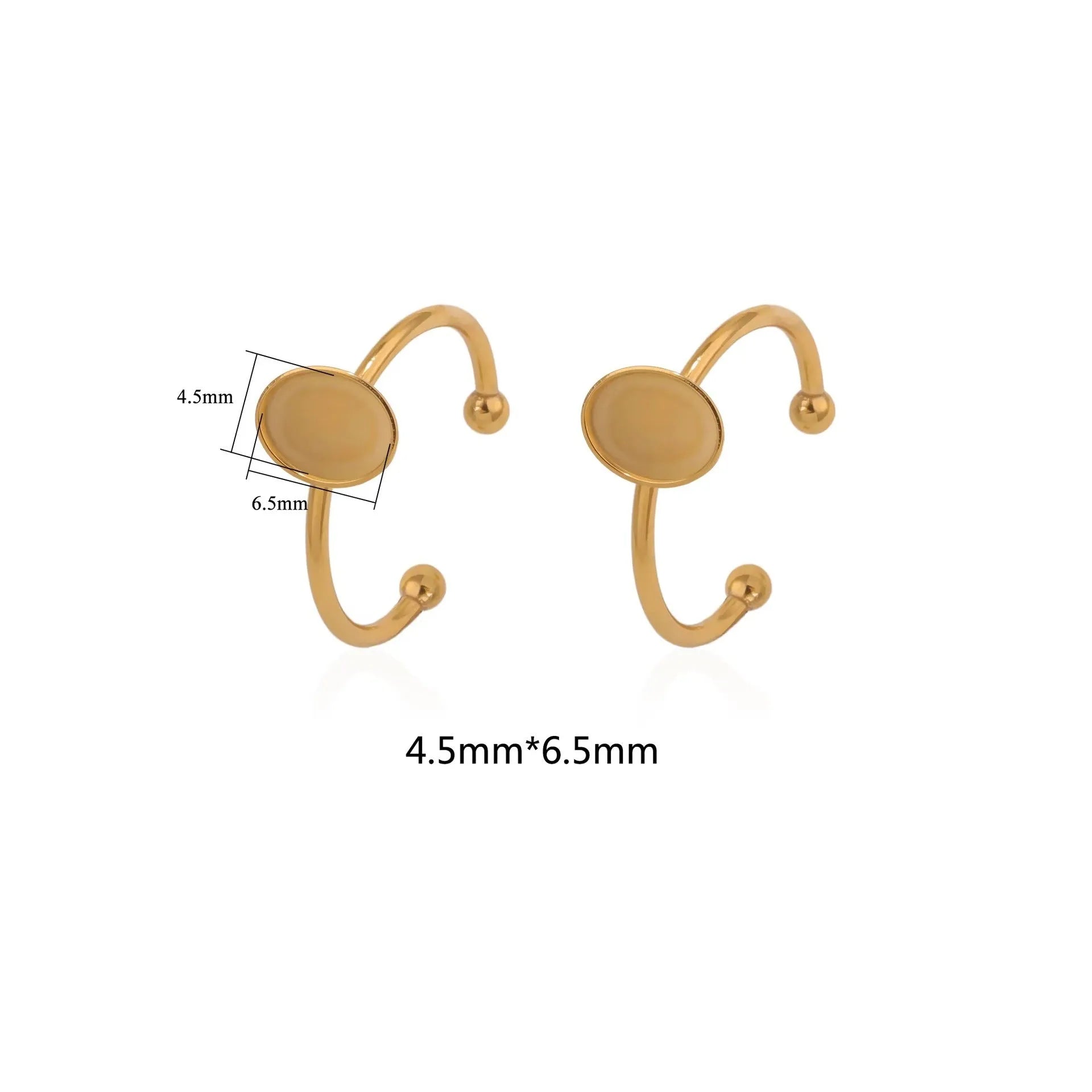 Golden stainless steel ring setting with totem pattern for DIY jewellery making