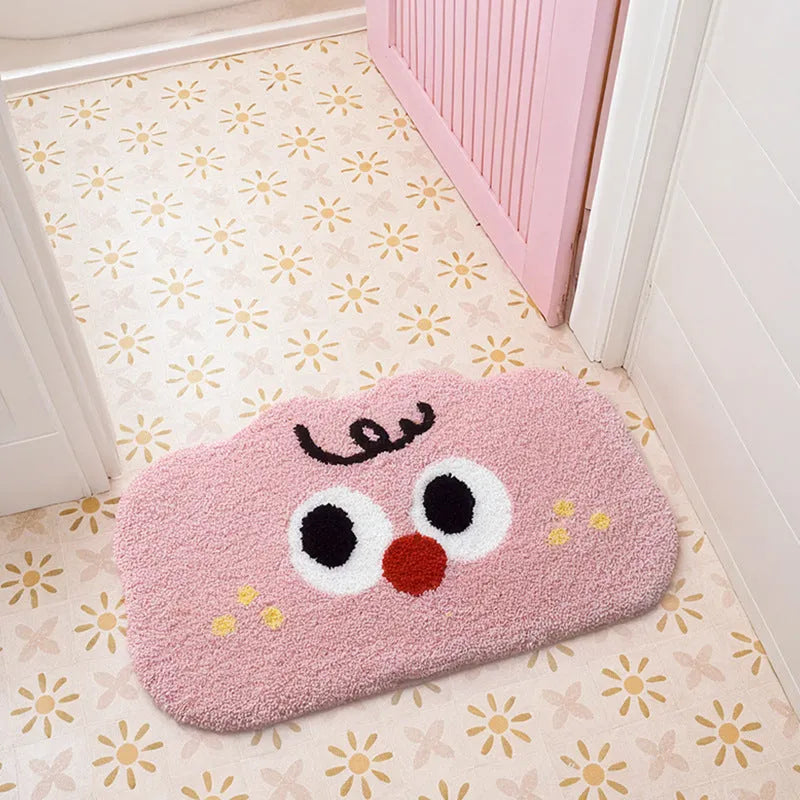 Cartoon clouds pattern bathroom mat in polyester fibre available in five colours and three sizes