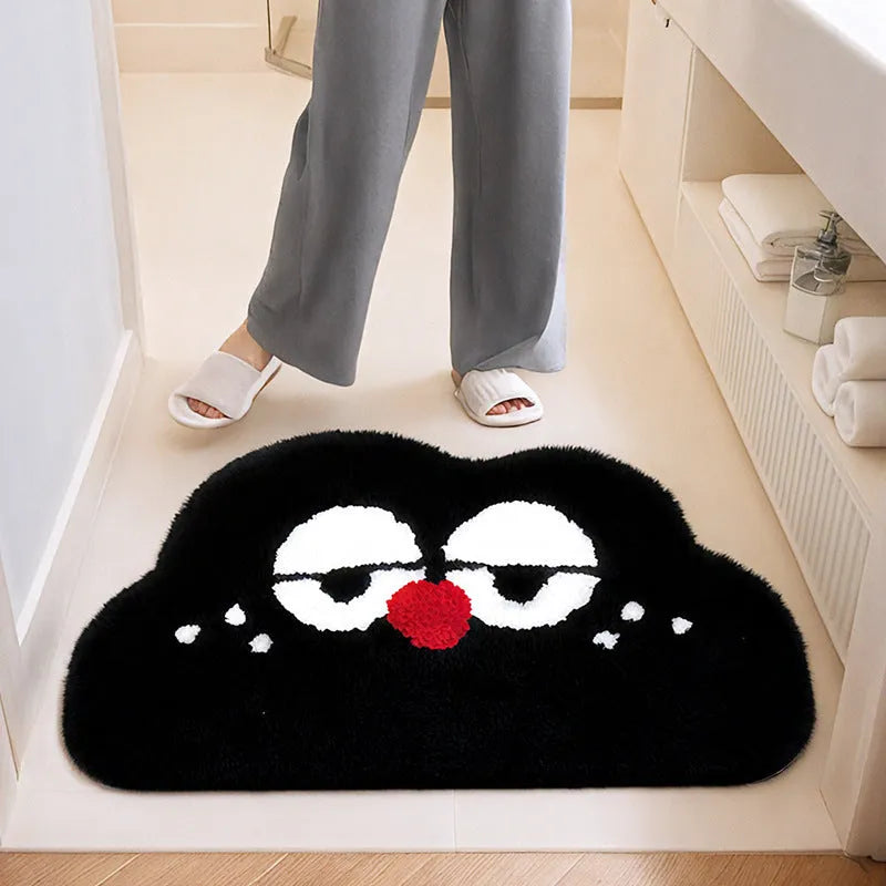 Cartoon clouds pattern bathroom mat in polyester fibre available in five colours and three sizes