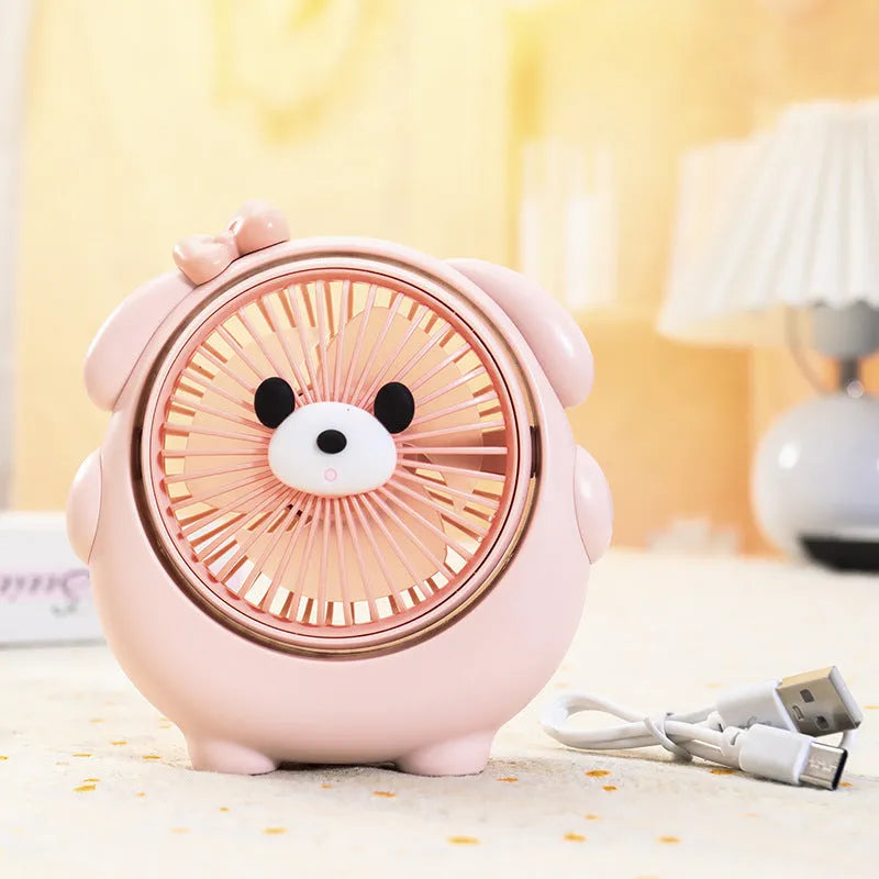 USB desktop electric fan in plastic housing with three-speed settings and quiet operation