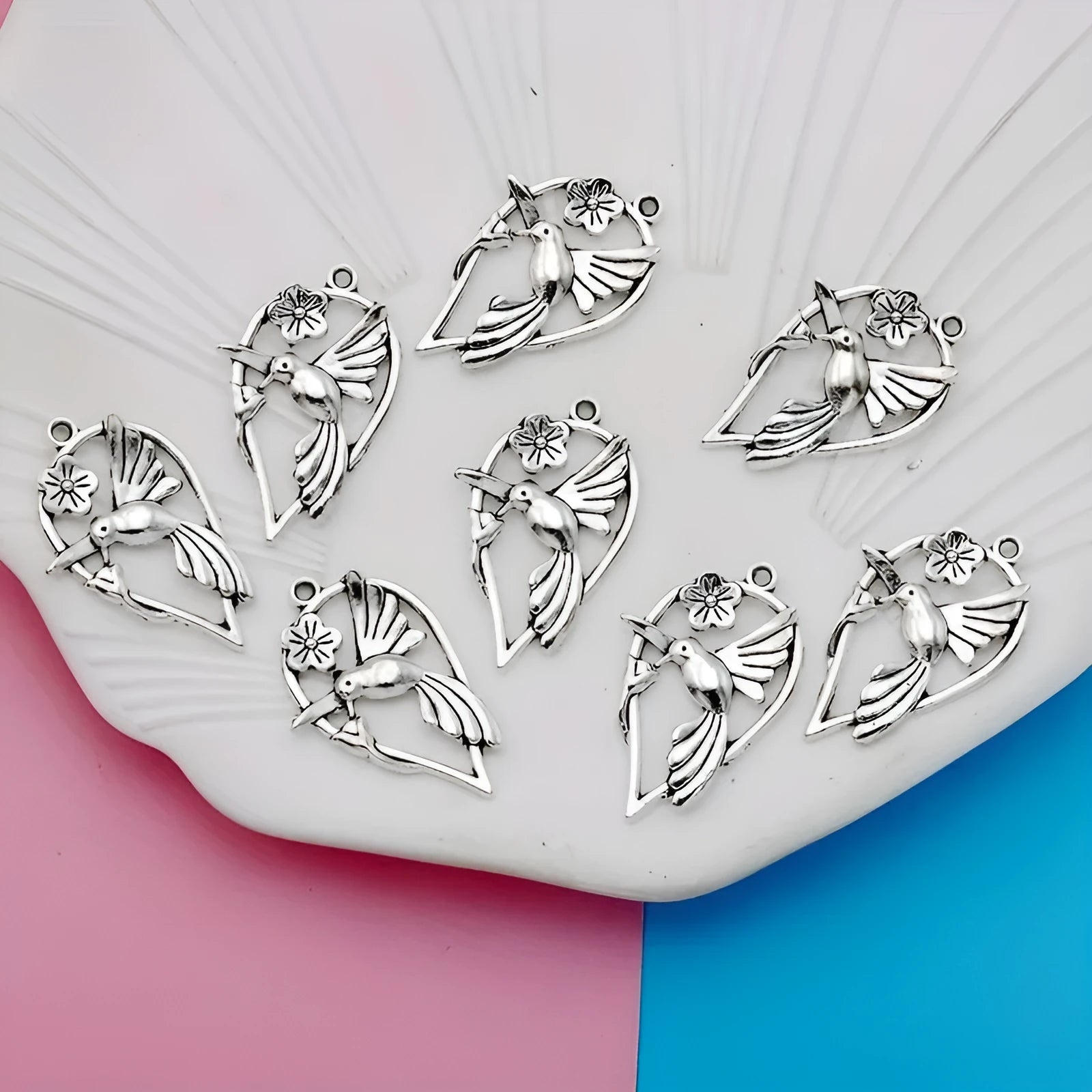 Alloy magpie bird pattern pendant with electroplated finish in P234 colour for DIY jewellery making