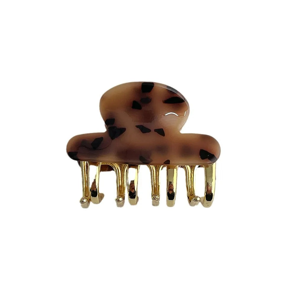 Retro acetate hair barrettes with metal grip in medium size showing R08 colour options
