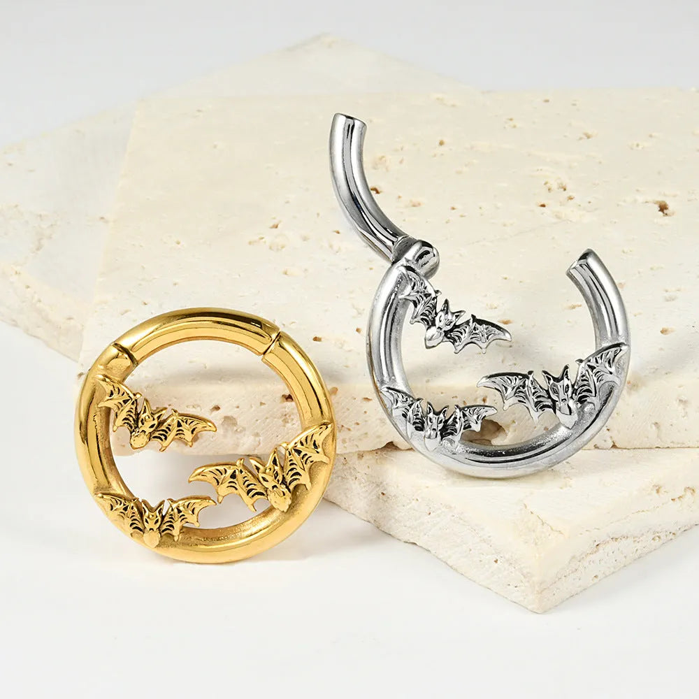 Stainless steel fashion earrings with totem patterning in multiple colour options