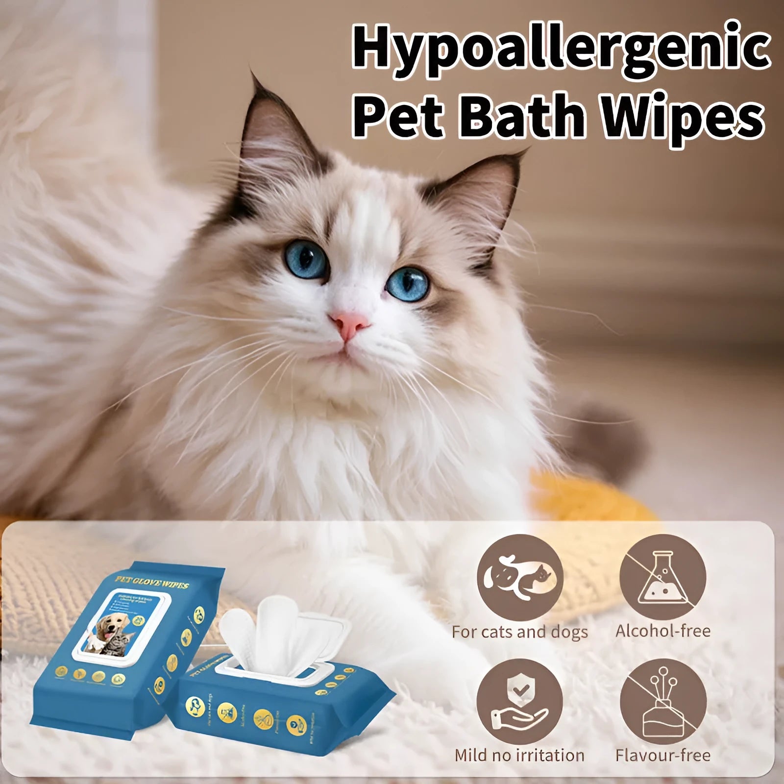 Pet disposable gloves for cat and dog bath cleaning in 20-piece packs
