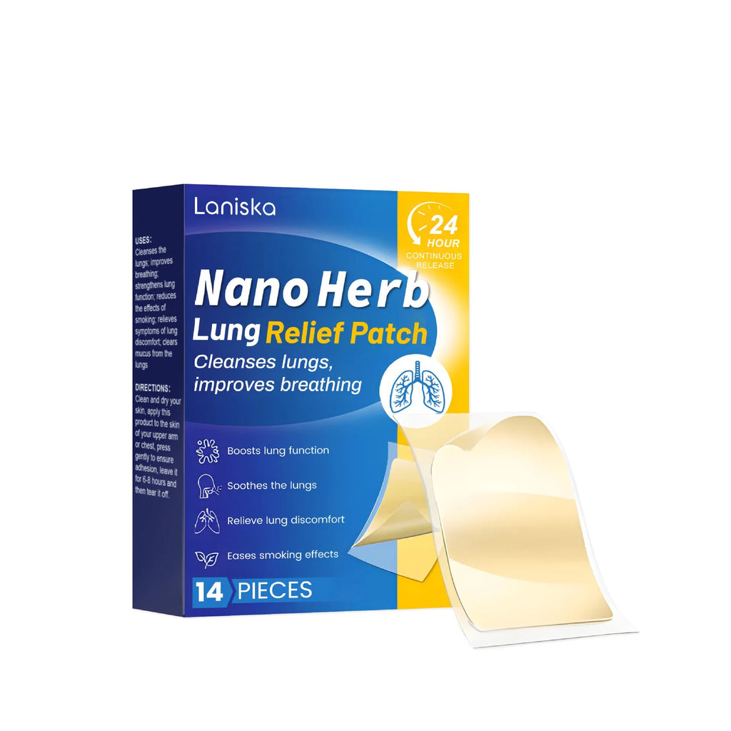 Lung Care Soothing Paste Patch box with 14 pieces, PE material patch with ginger root and licorice root for cough relief