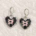 Women's cross crystal earrings in alloy with five colour options showing drip oil finish and geometric designs