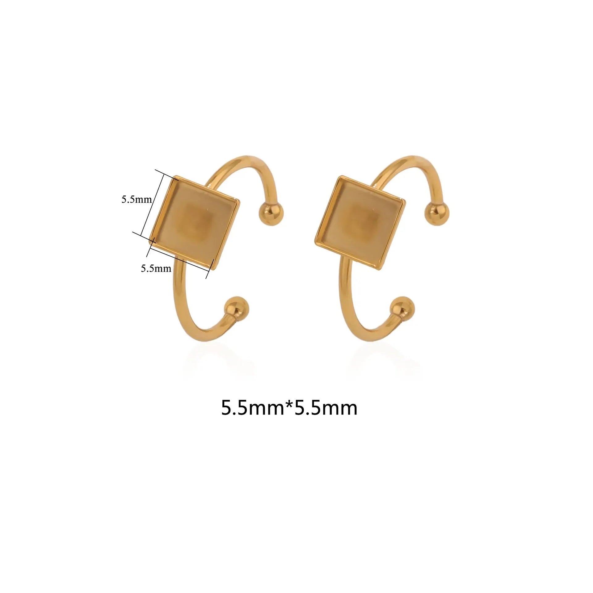 Golden stainless steel ring setting with totem pattern for DIY jewellery making
