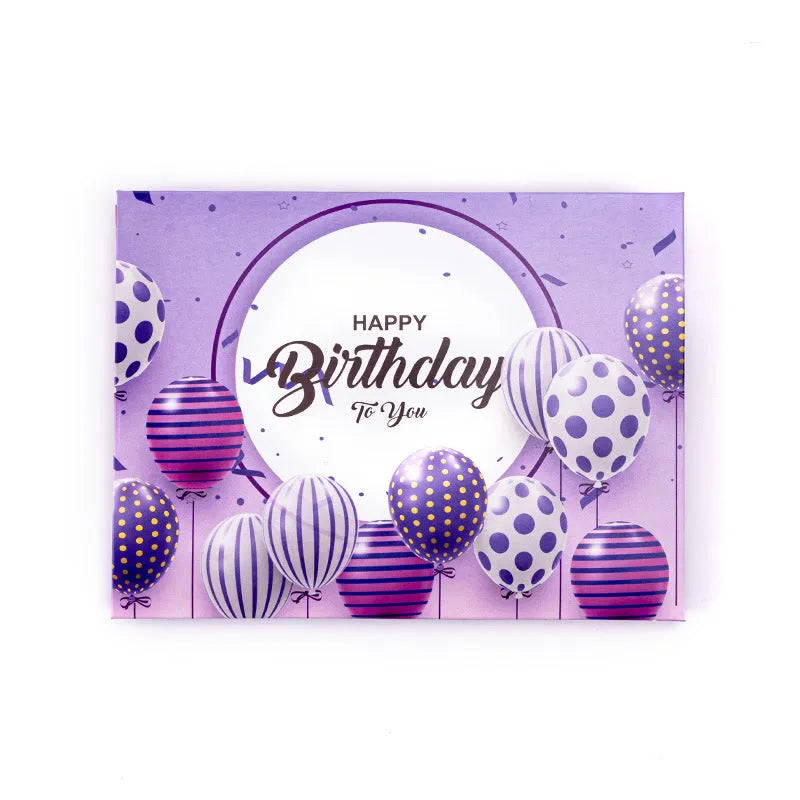 Open 3D cake greeting card with Chinese ink style artwork showing dimensional paper structure