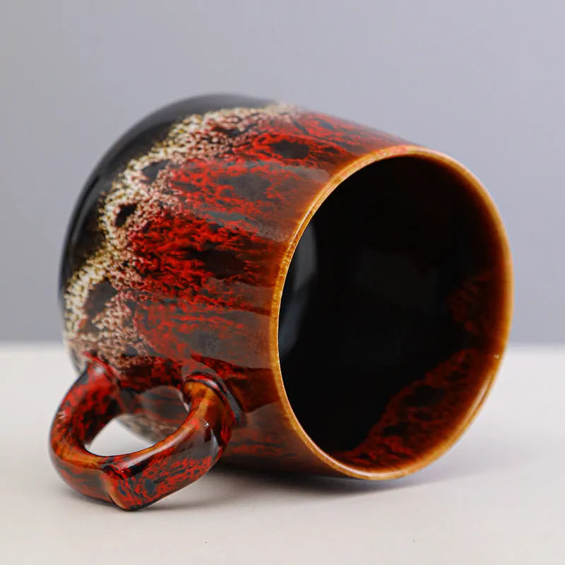 350ml retro ceramic coffee mug in vintage style with four colour options