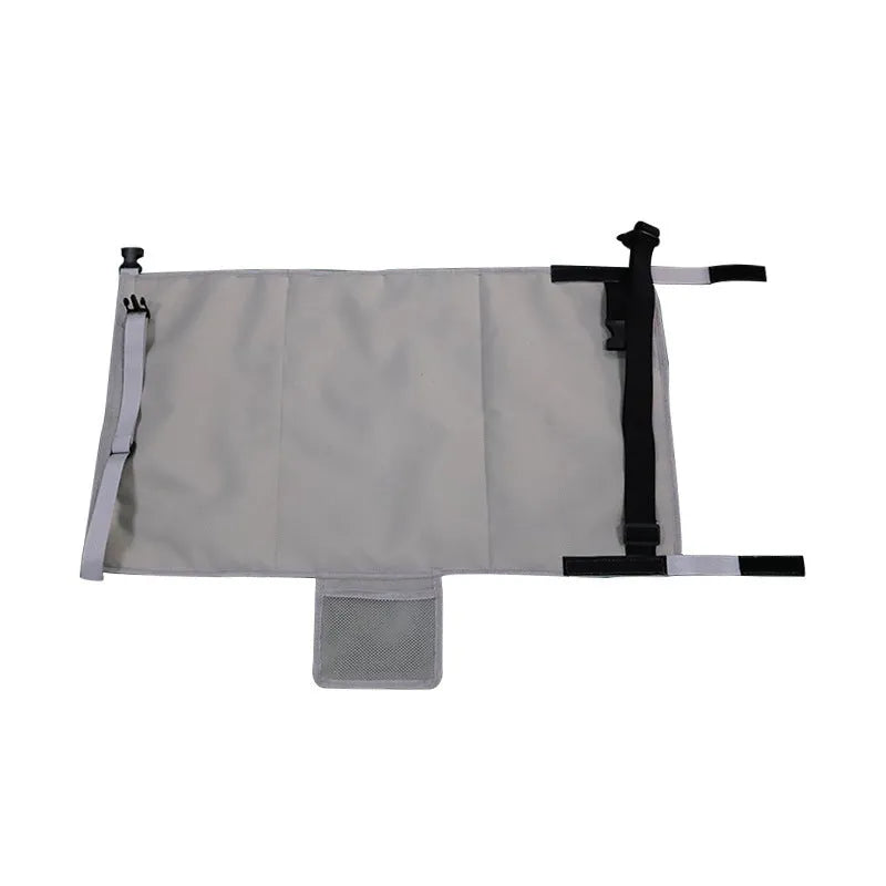 Portable blue nylon children's aircraft pedal seat extender with extension device