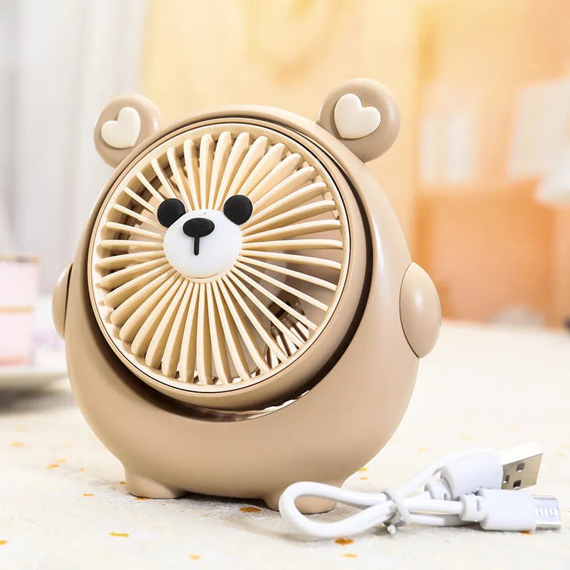 USB desktop electric fan in plastic housing with three-speed settings and quiet operation