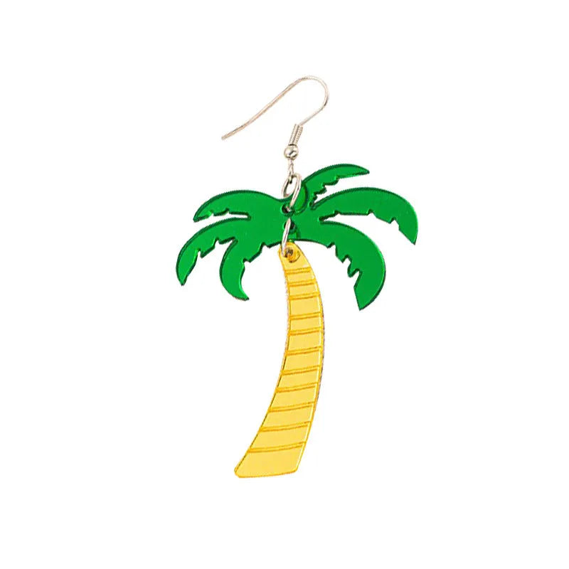 Drop shape acrylic earrings with decorative hook in five colour style options