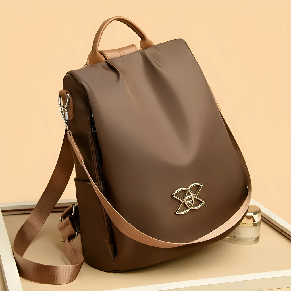 Women's Oxford cloth backpack large capacity anti-theft nylon travel bag in three colours: black, brown, sequined black