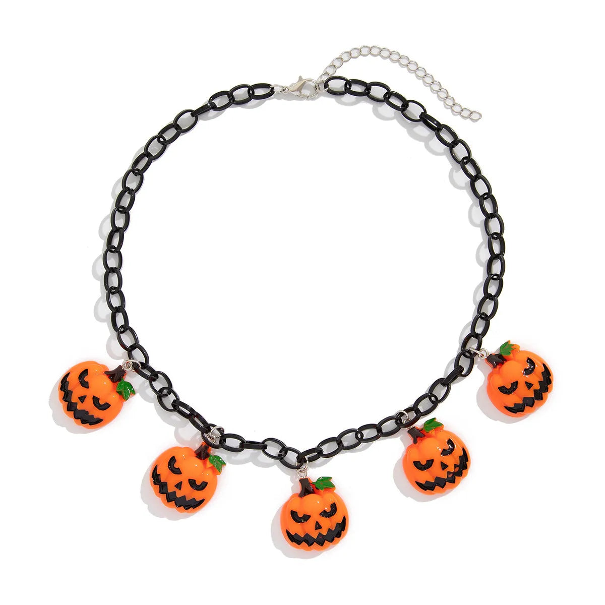 Halloween pumpkin ghost cartoon necklace with mixed colour acrylic pendant on 30cm chain