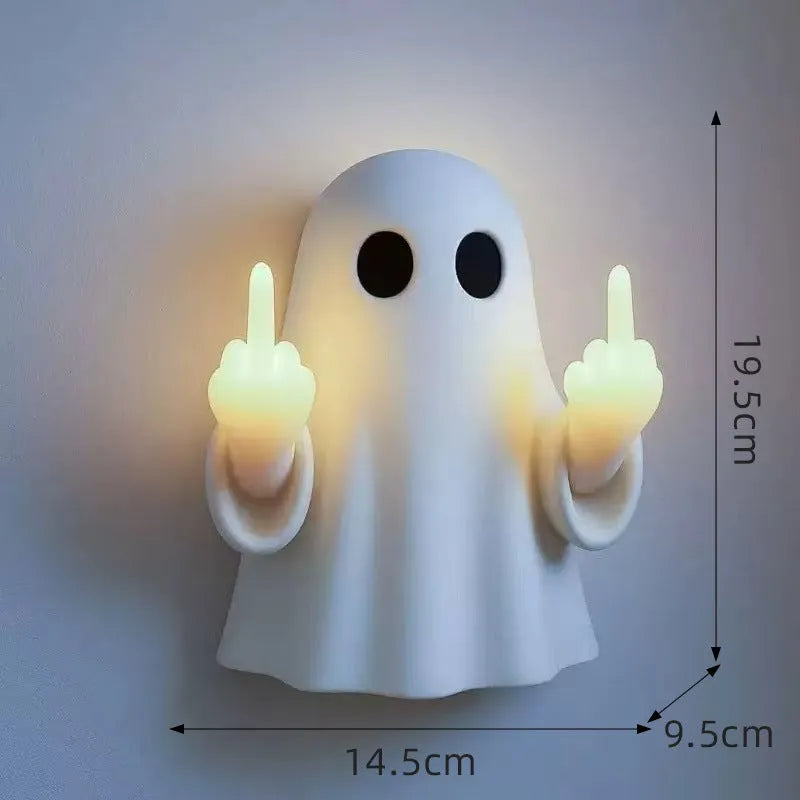 White ghost statue night lamp with modern design for Halloween decor