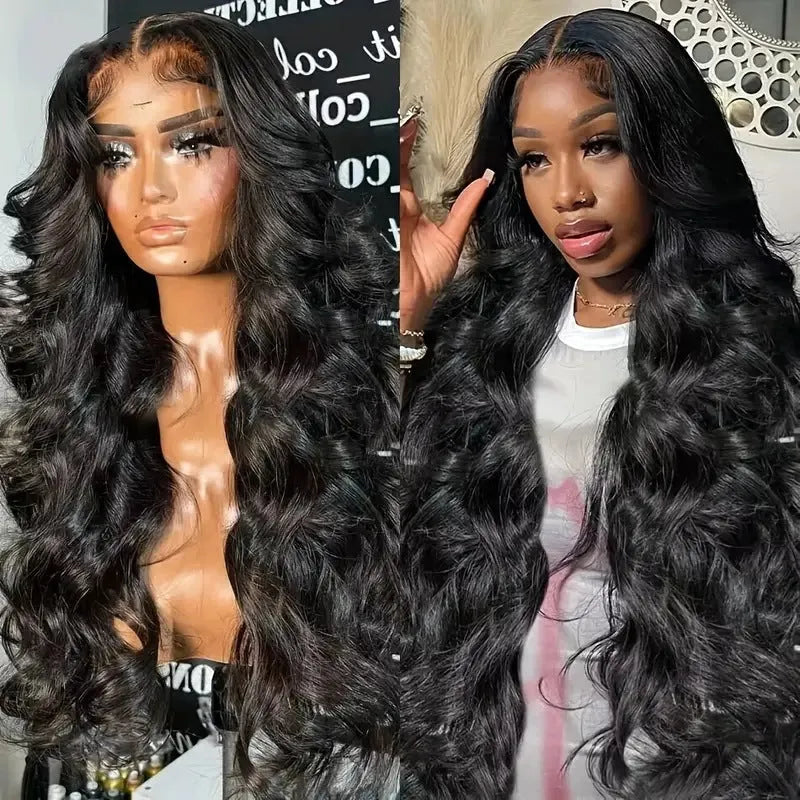 Black big wave ladies wig made from high-temperature fibre lace chemical fibre