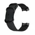 Nylon three-ring buckle replacement strap for Fitbit Charge fitness trackers in multiple colours.