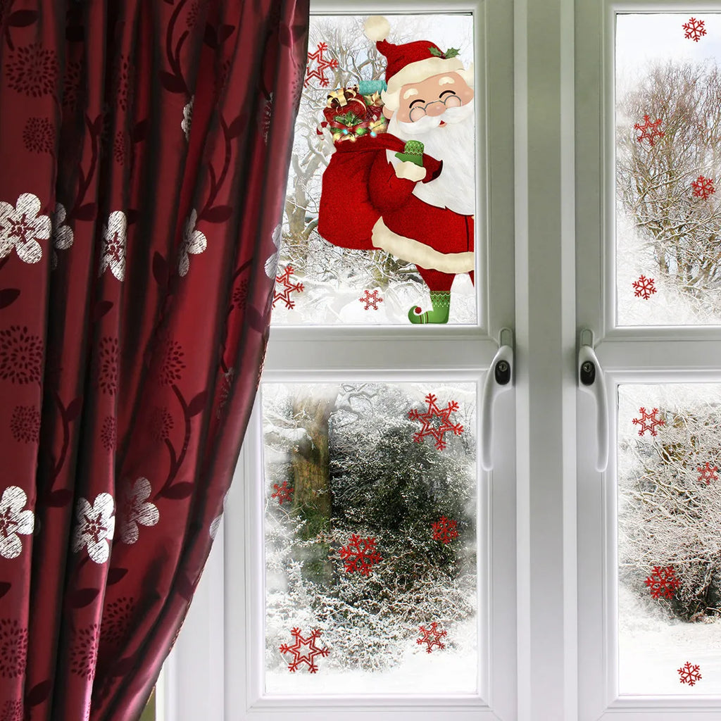 DJ4002 Snowflake Santa Claus PVC static wall sticker for windows 27x40cm modern simplicity