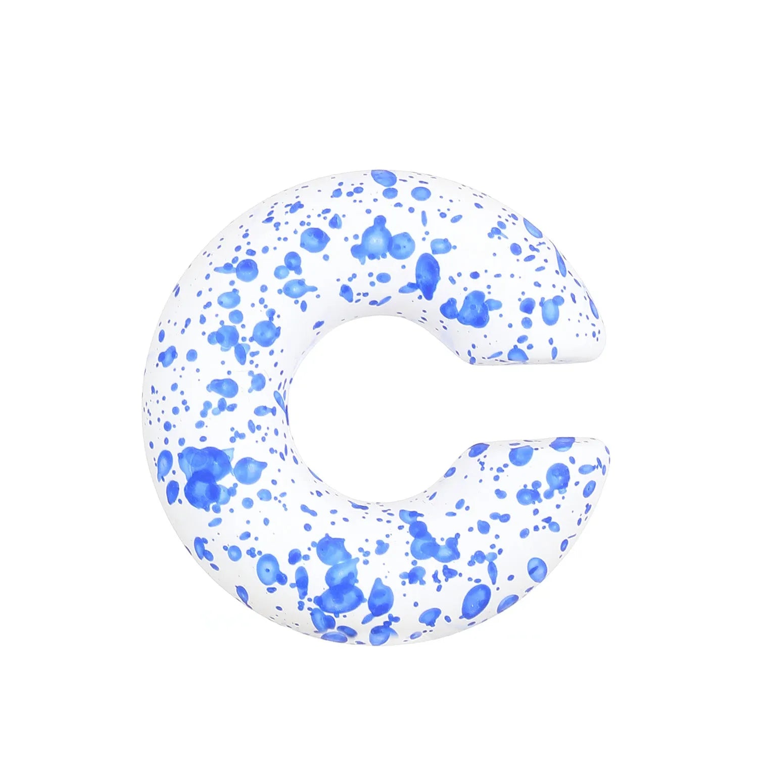 Geometric C-shape clip-on earrings with matte coarse finish in candy colours for women without pierced ears