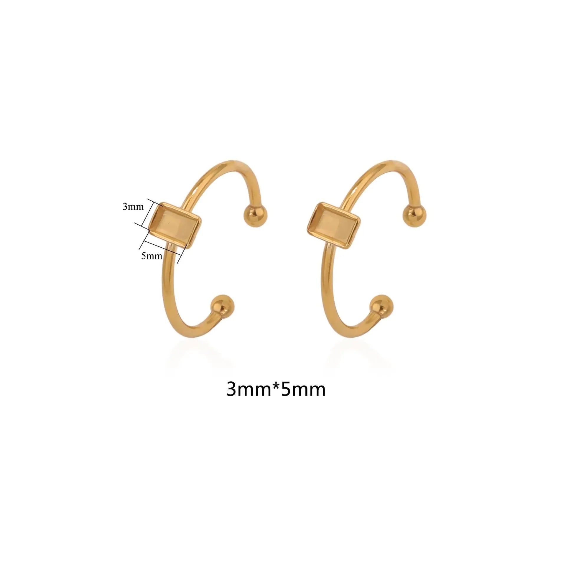 Golden stainless steel ring setting with totem pattern for DIY jewellery making