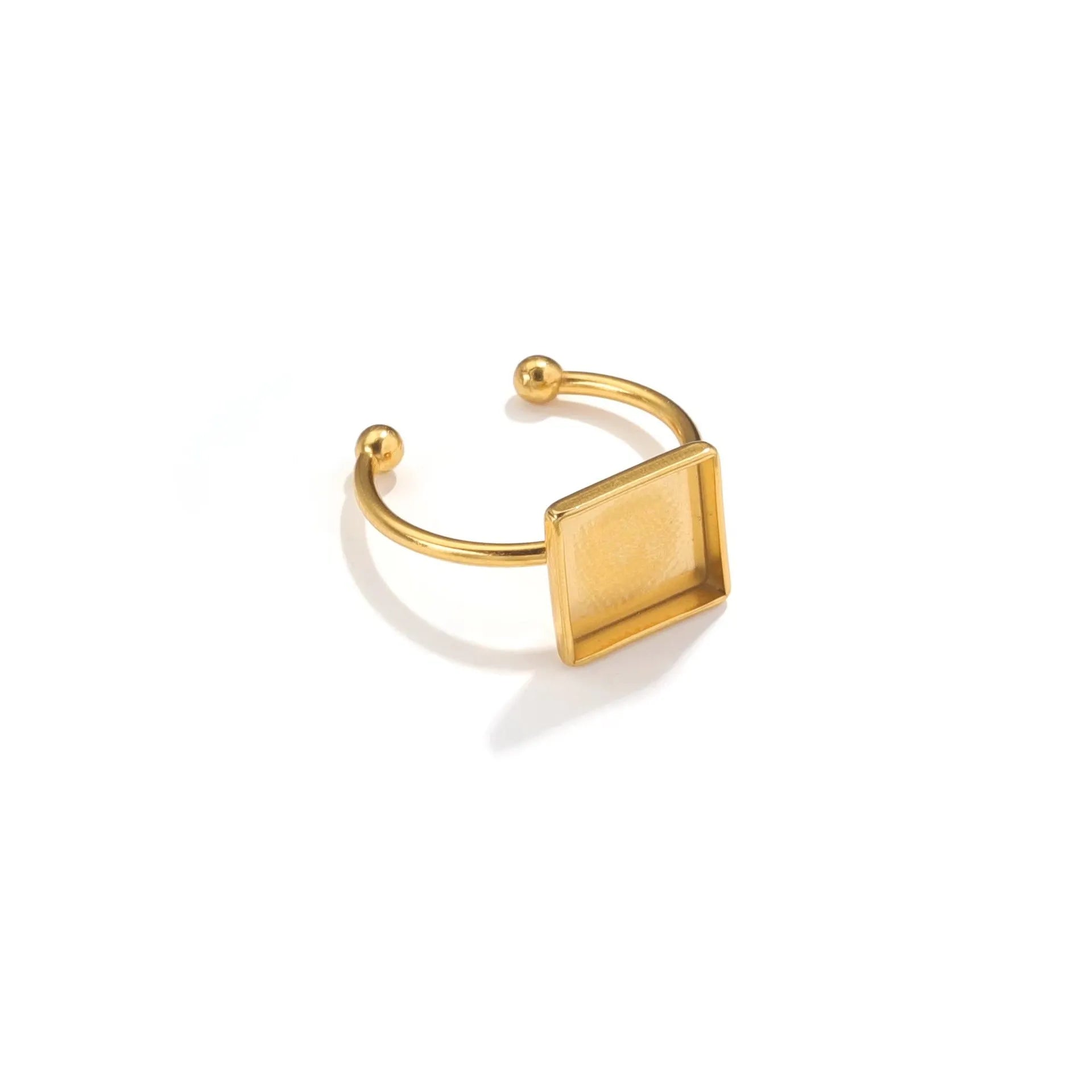 Golden stainless steel ring setting with totem pattern for DIY jewellery making