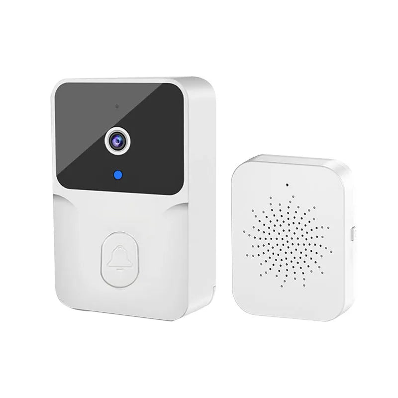 Intelligent visual doorbell with HD night vision camera, black colour, wall-mounted at entrance