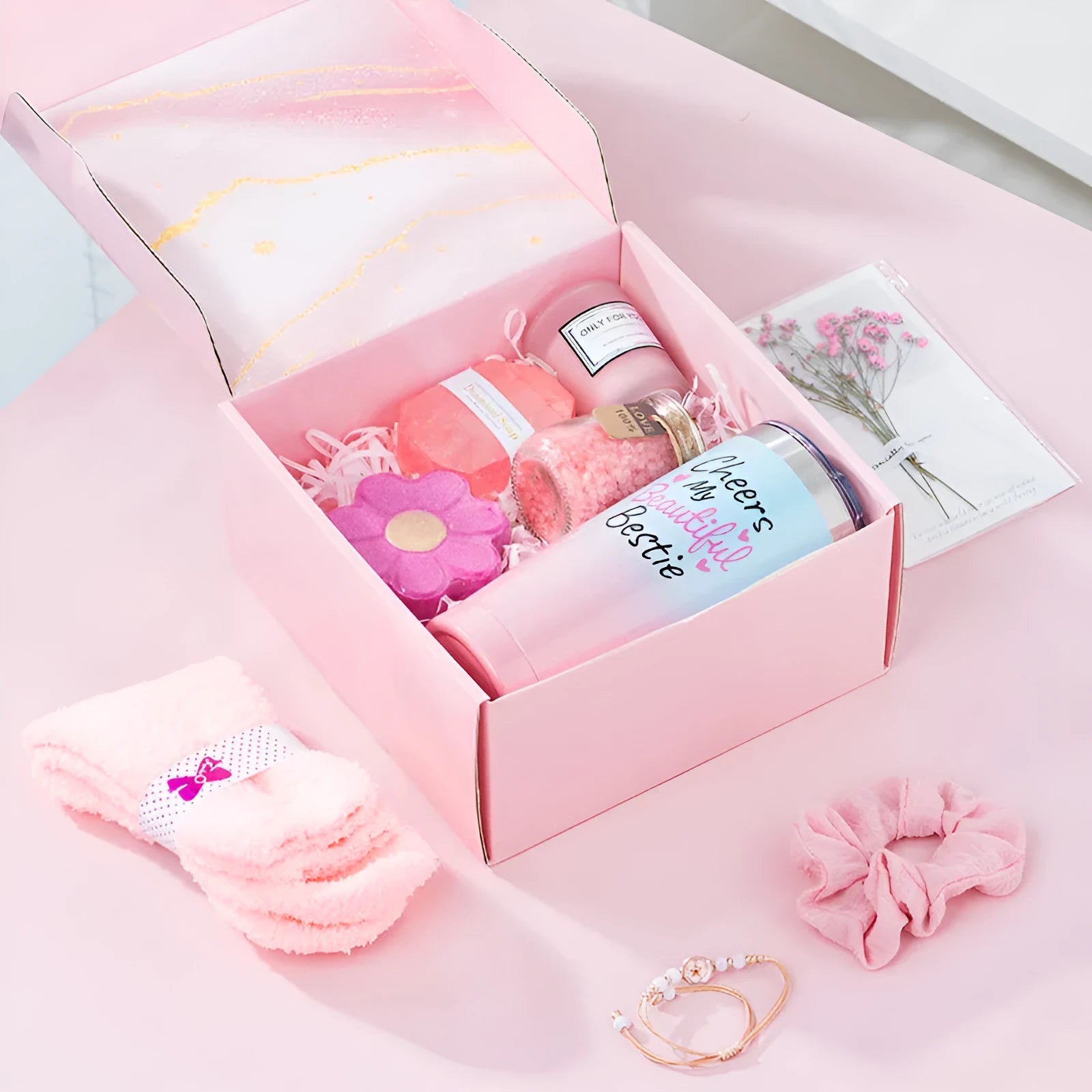 Soy wax aromatherapy candle bath gift set in gift box with multiple design suit options