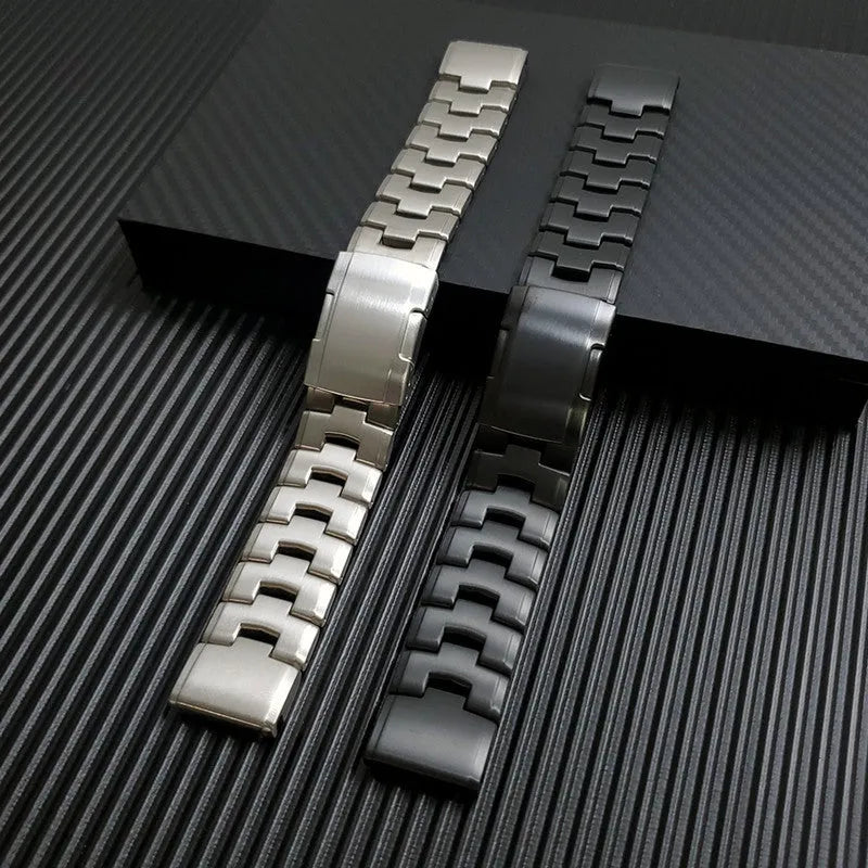 Garmin Fenix and Jiaming series replacement watch strap in black, silver, or titanium colour