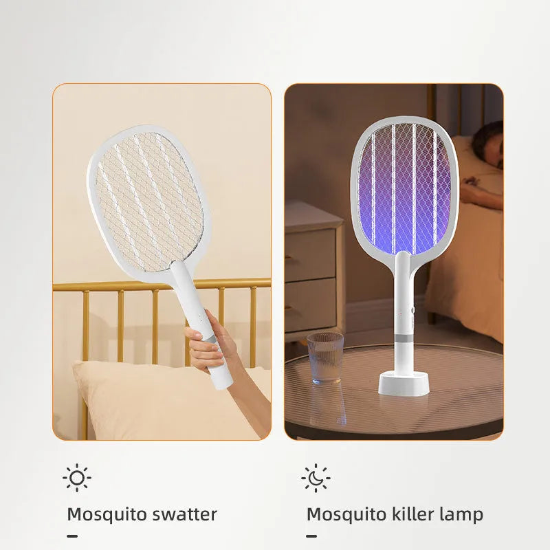 Rechargeable electric mosquito swatter with ABS plastic shell for indoor insect control