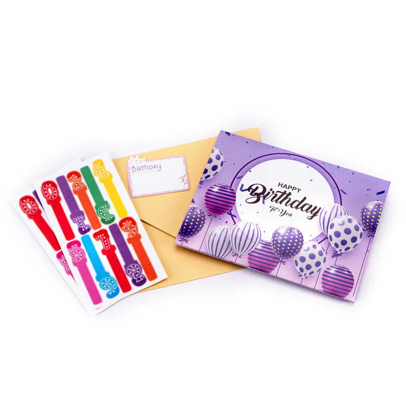 Open 3D cake greeting card with Chinese ink style artwork showing dimensional paper structure